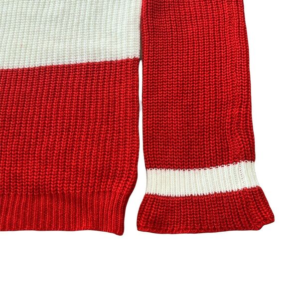 Cloud Chaser Women's Sweater Large Gray Red Knit Long Sleeve Pullover Crew Neck - Picture 5 of 9